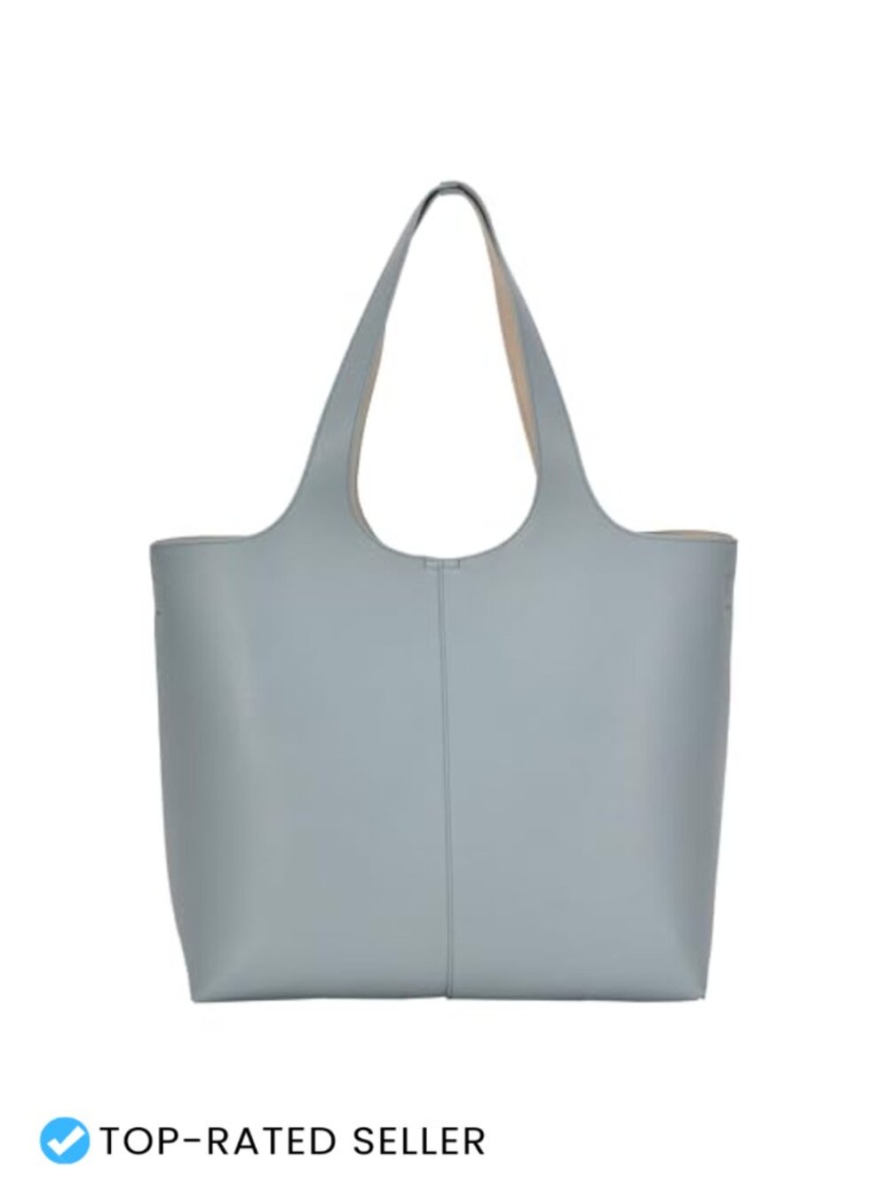 Vegan Leather Large Tote Bag Women Scoop Neck Double Handles Work Shopping